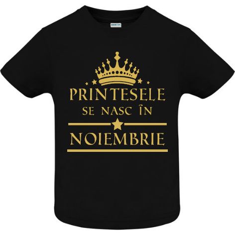 Tricou copii - Printese Noiembrie - Negru