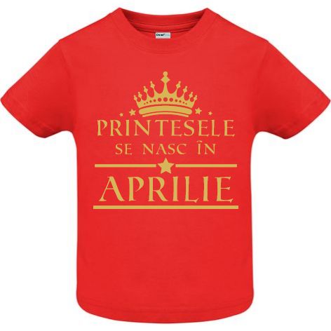 Tricou copii - Printese Aprilie - Roșu Tricou copii - Printese Aprilie - Roșu