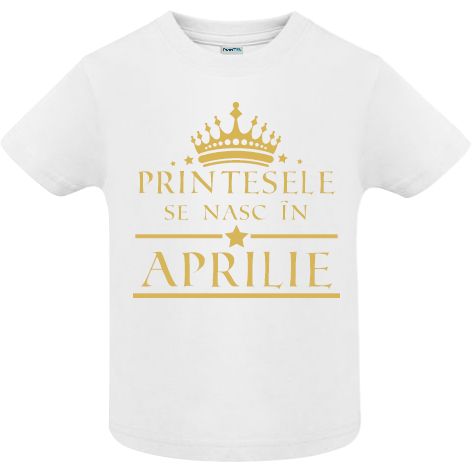 Tricou copii - Printese Aprilie - Alb Tricou copii - Printese Aprilie - Alb