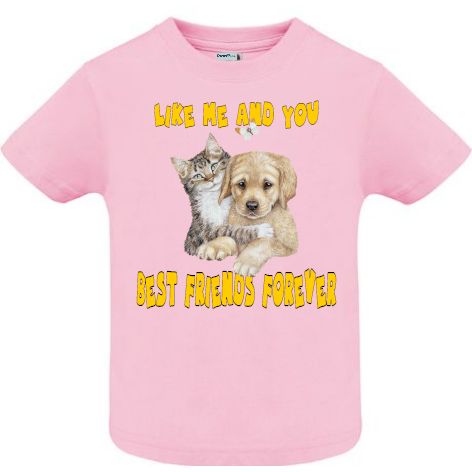 Tricou copii - Dog Cat Best Friends - Roz