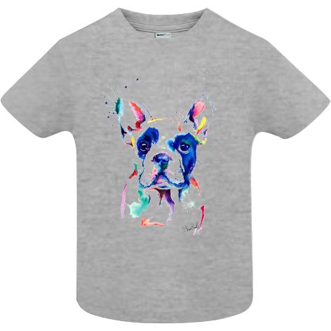 Tricou copii - Pop Art Bulldog - Gri sport