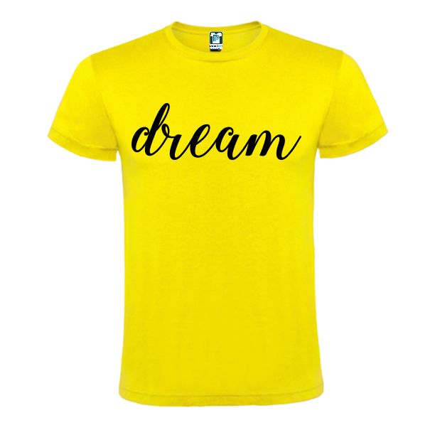 Tricou galben barbati cu mesaj Dream