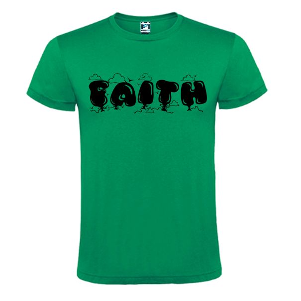 Tricou verde barbati FAITH BALLON