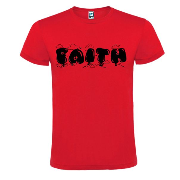 Tricou rosu barbati FAITH BALLON