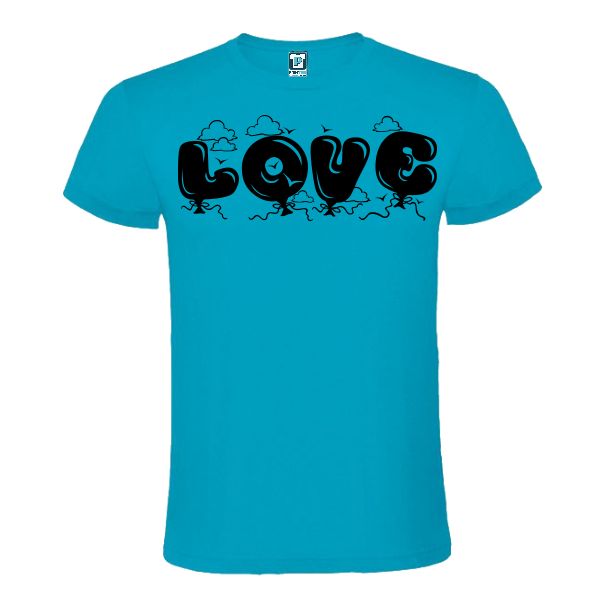 Tricou albastru atol barbati LOVE BALLON