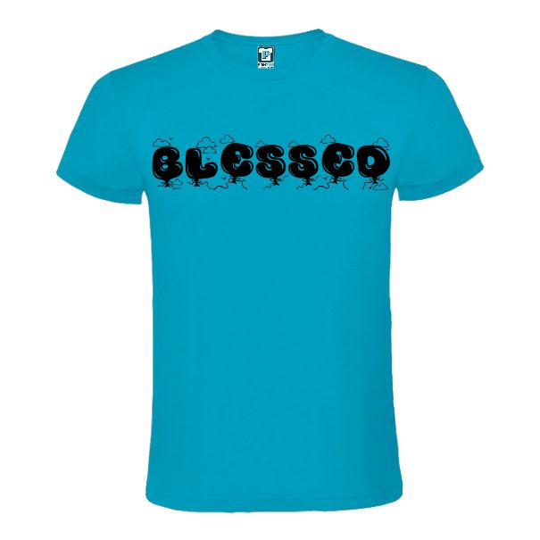 Tricou albastru atol barbati BLESSED BALLON