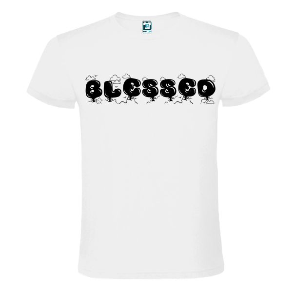 Tricou alb barbati BLESSED BALLON