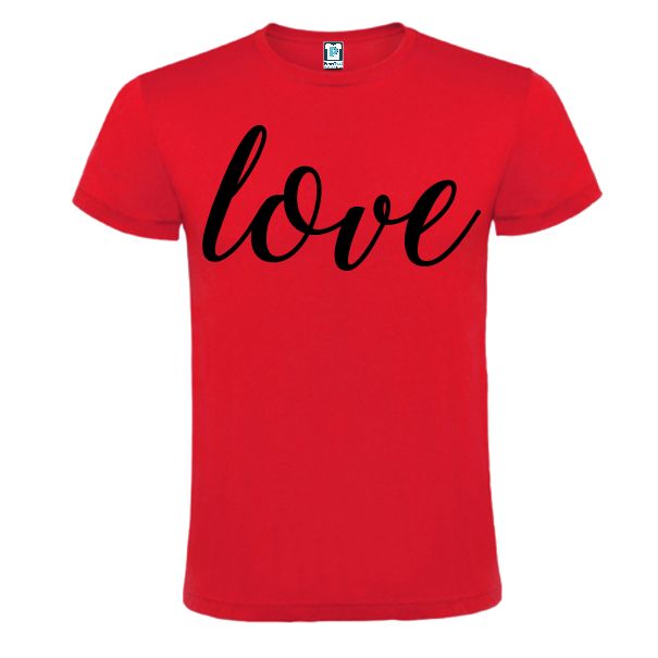 Tricou rosu barbati LOVE