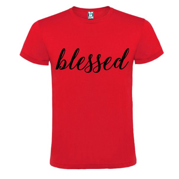 Tricou rosu barbati BLESSED