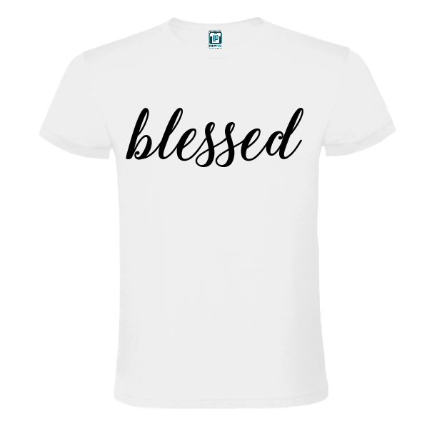 Tricou alb barbati BLESSED
