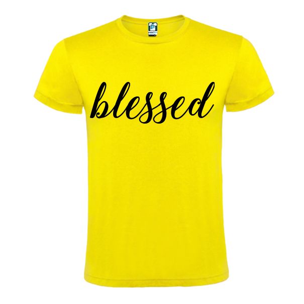 Tricou galben barbati BLESSED