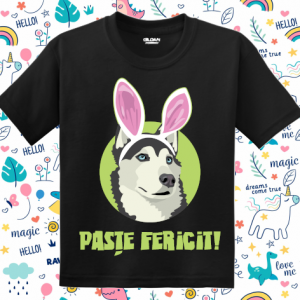 Tricou copii - Husky - Paște fericit