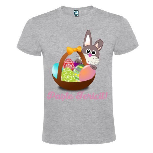 Tricou gri sport barbati IEPURAS DE PASTE CU COS