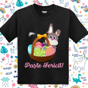 Tricou copii - Iepuraș de Paște cu coș