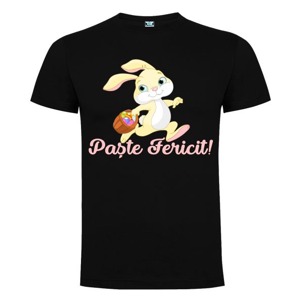 Tricou negru barbati IEPURAS DE PASTE CU COSULET