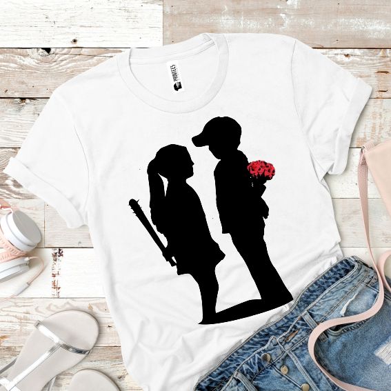 Tricouri albe personalizate Boy meets girl