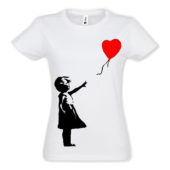 FETIȚA CU BALON este un tricou alb de damă personalizat