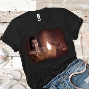 Tricou damă - Portret Femeie cu un cerb