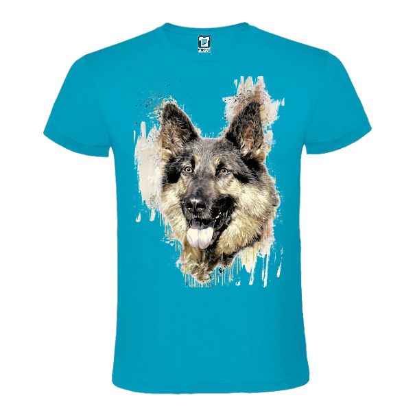 Tricou albastru atol barbati CIOBANESC GERMAN