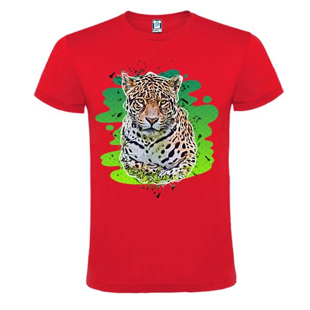 Tricou rosu barbati LEOPARD