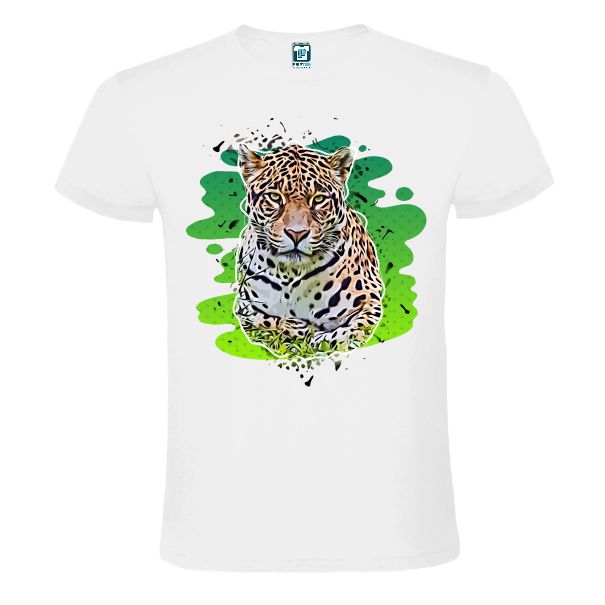 Tricou alb barbati LEOPARD