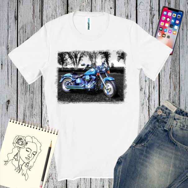 Tricou barbati MOTOCICLETA ALBASTRA