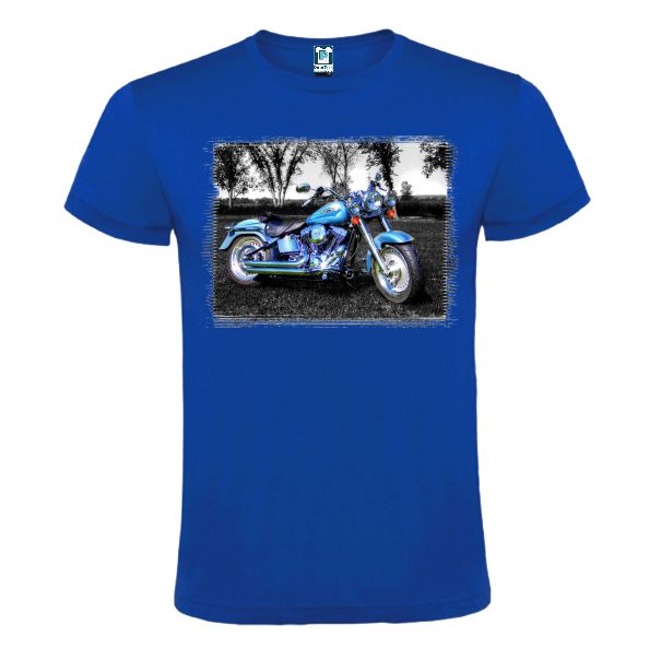 Tricou albastru barbati MOTOCICLETA ALBASTRA