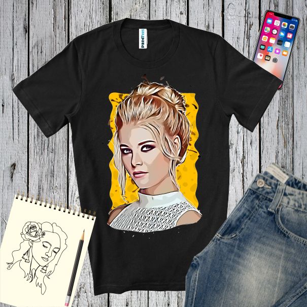 Tricouri barbati personalizate cu grafica PORTRET DE FEMEIE Tricou barbati PORTRET DE FEMEIE
