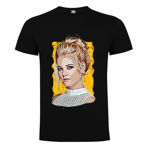 Tricou negru barbati personalizat cu grafica PORTRET DE FEMEIE Tricou negru barbati PORTRET DE FEMEIE