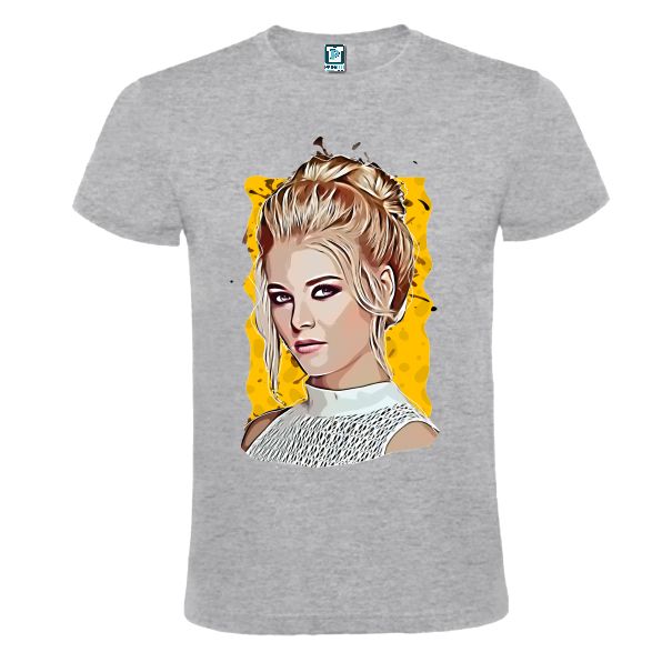 Tricou gri sport barbati personalizat cu grafica PORTRET DE FEMEIE Tricou gri sport barbati PORTRET DE FEMEIE