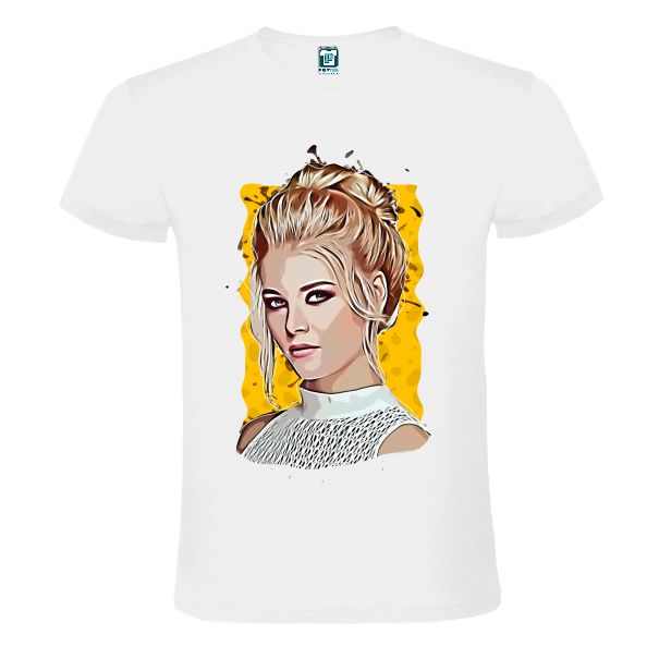 Tricou alb barbati personalizat cu grafica PORTRET DE FEMEIE Tricou alb barbati PORTRET DE FEMEIE