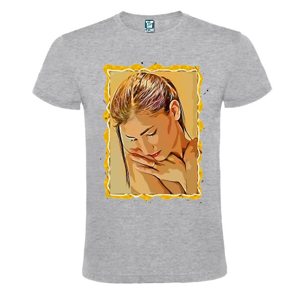 Tricou gri sport barbati FEMEIE CU PRIVIREA PLECATA