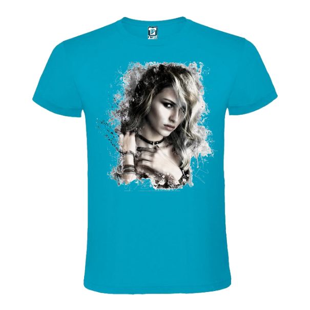 Tricou albastru atol barbati personalizat cu grafica FEMEIE MISTERIOASA Tricou albastru atol barbati FEMEIE MISTERIOASA
