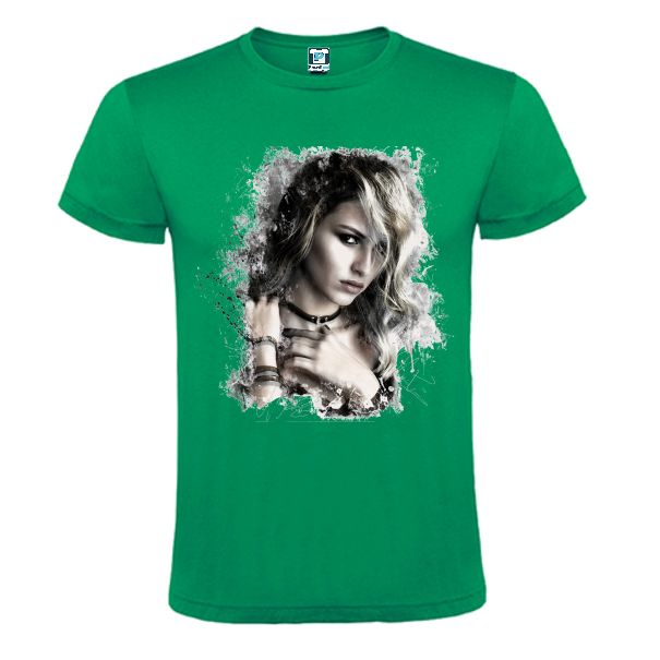 Tricou verde barbati personalizat cu grafica FEMEIE MISTERIOASA Tricou verde barbati FEMEIE MISTERIOASA