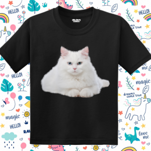 Tricou copii - Pisica albă