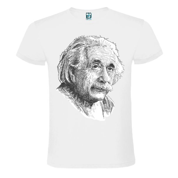 Tricou alb barbati EINSTEN PORTRET