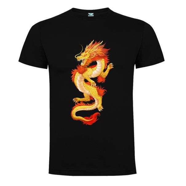 Tricou negru barbati DRAGONUL CHINEZESC DE FOC