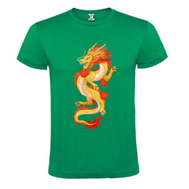Tricou verde barbati DRAGONUL CHINEZESC DE FOC