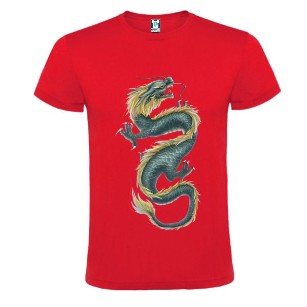Tricou rosu barbati DRAGONUL CHINEZESC DE APA