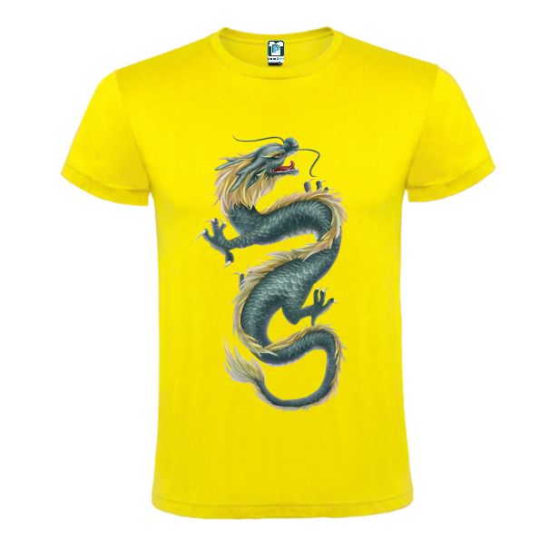 Tricou galben barbati DRAGONUL CHINEZESC DE APA
