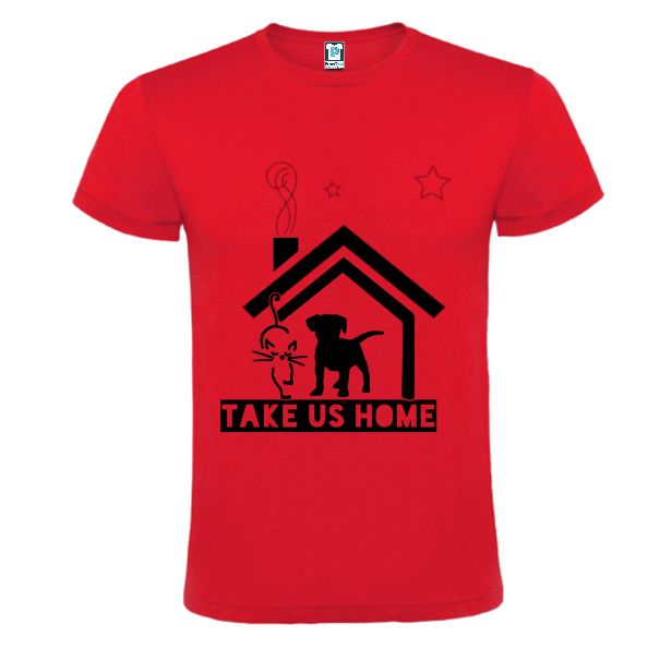 Tricou rosu barbati TAKE US HOME
