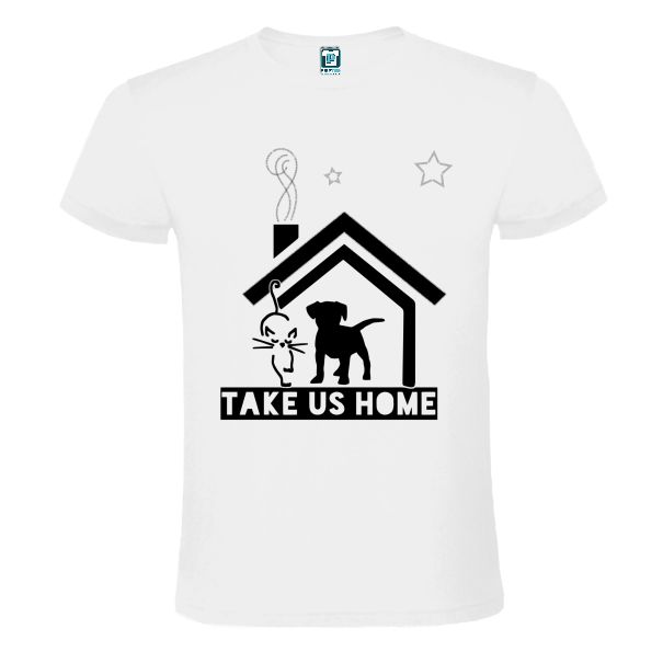 Tricou alb barbati TAKE US HOME