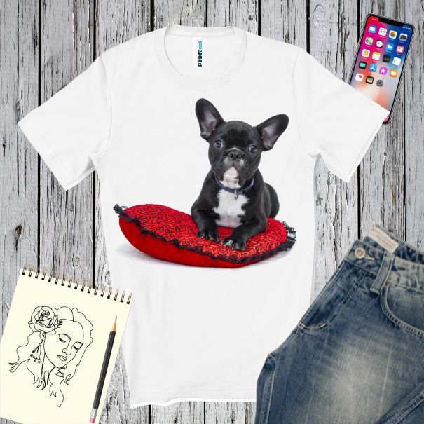 Tricou barbati BULLDOG CU PERNA ROSIE