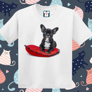 Tricou copii - Buldog cu perna rosie