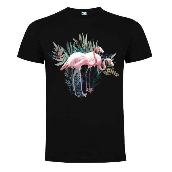 Tricou negru barbati FLAMINGO ROZ
