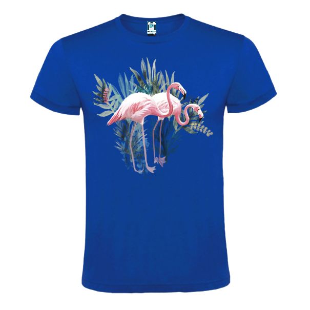 Tricou albastru barbati FLAMINGO ROZ