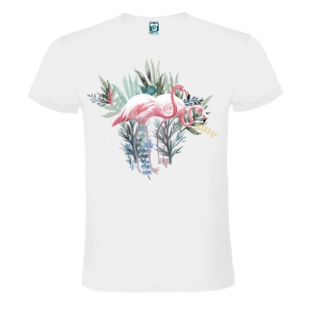 Tricou alb barbati FLAMINGO ROZ