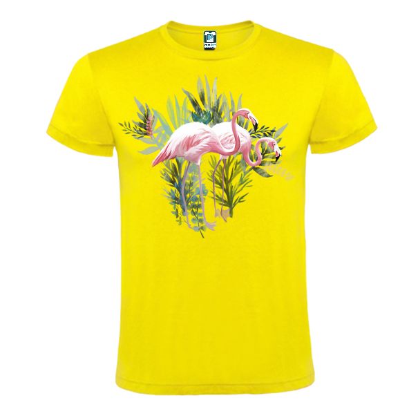 Tricou galben barbati FLAMINGO ROZ