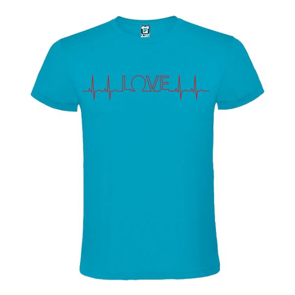 Tricou albastru atol barbati LOVE EKG