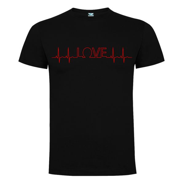 Tricou negru barbati LOVE EKG